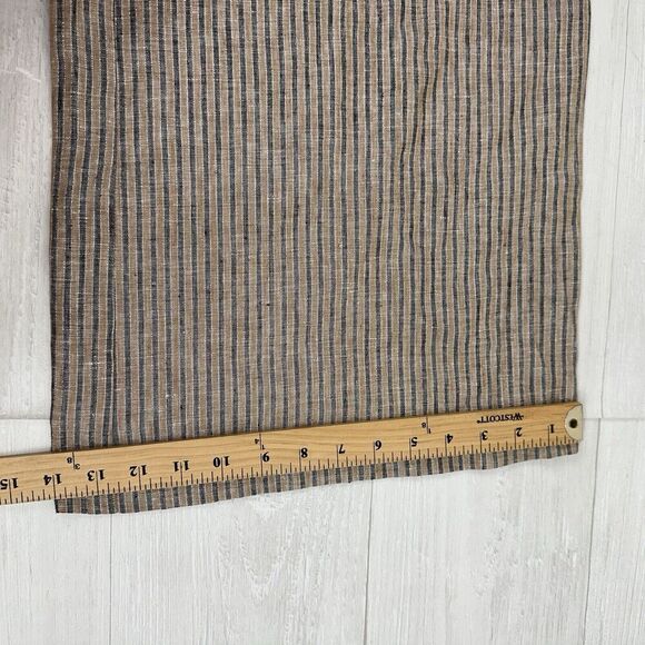 Boden Linen Shirred Waist Trousers Wide Leg Women 6R Camel Black Stripe Pull On - Picture 14 of 16